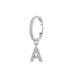 Boucles d'oreilles créoles avec initiale a