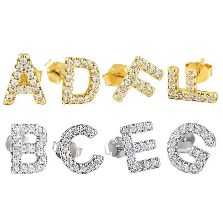 Boucles d'oreilles initiale argent b
