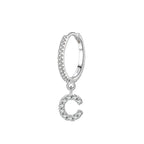 Boucles d'oreilles créoles avec initiale c