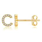 Boucles d'oreilles initiale or c