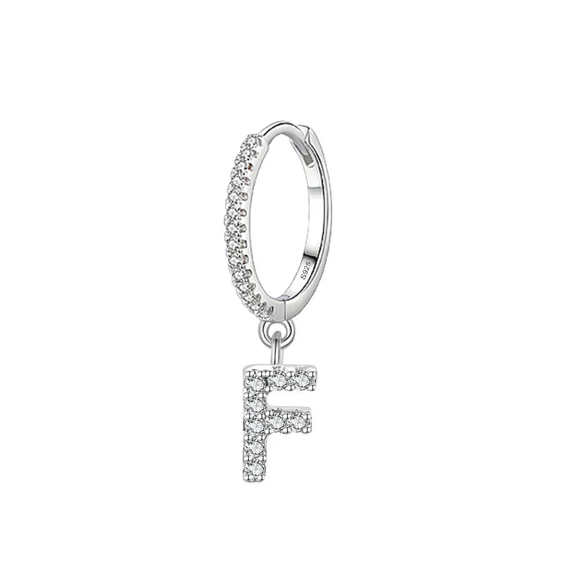 Boucles d'oreilles créoles avec initiale f