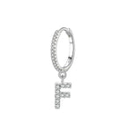 Boucles d'oreilles créoles avec initiale f
