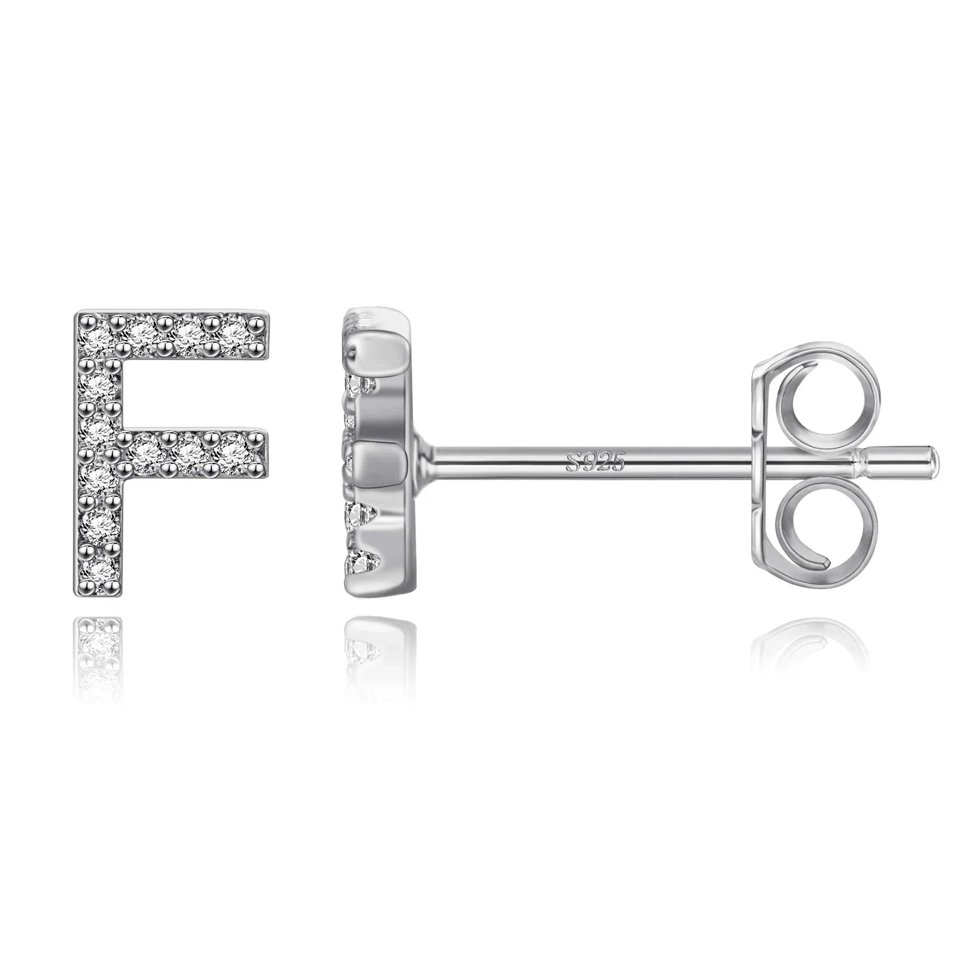 Boucles d'oreilles initiale argent f