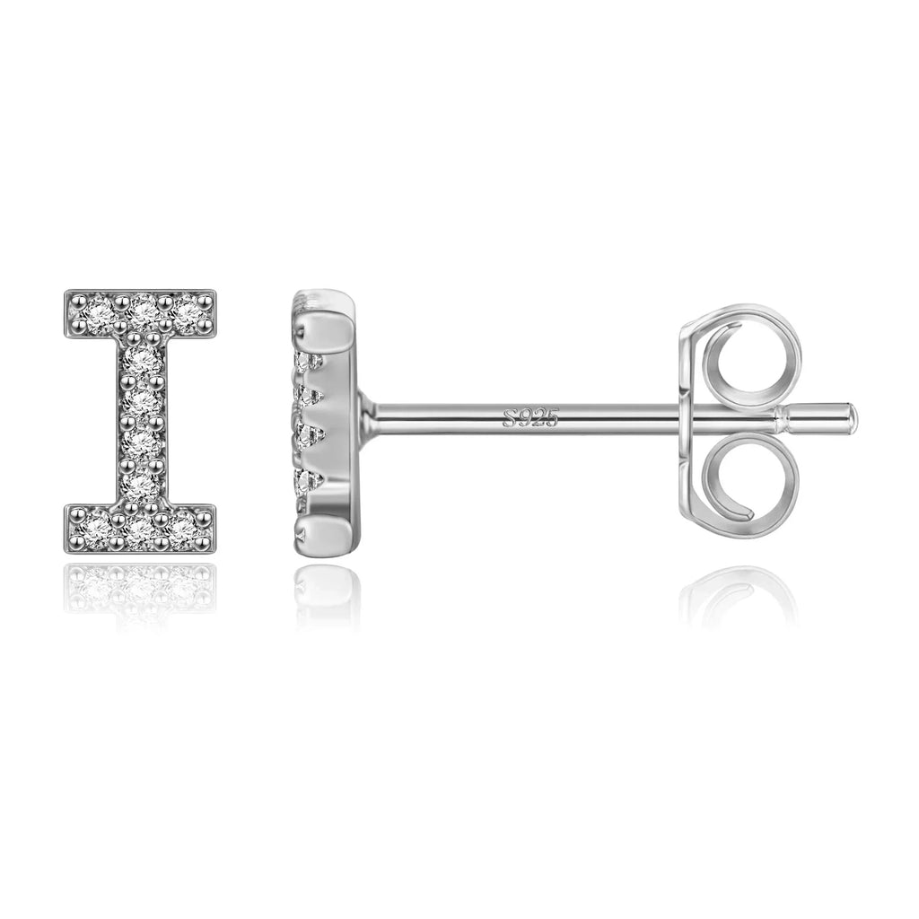 Boucles d'oreilles initiale argent i