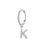 Boucles d'oreilles créoles avec initiale k