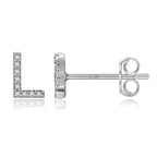 Boucles d'oreilles initiale argent l