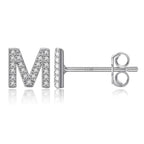 Boucles d'oreilles initiale argent m