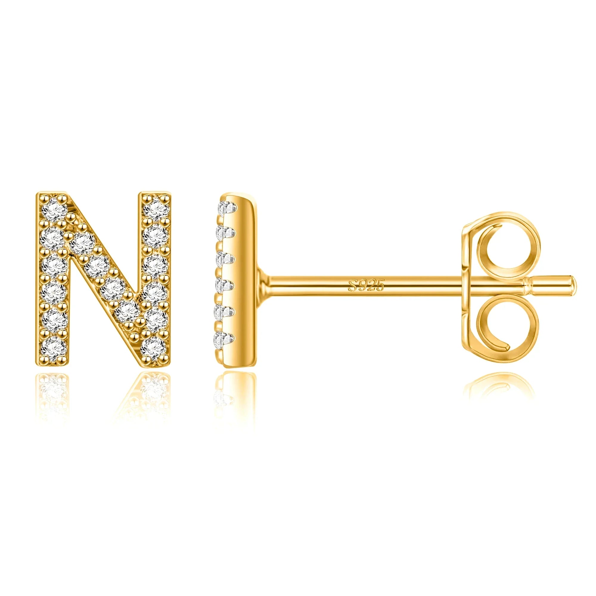 Boucles d'oreilles initiale or n