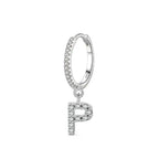 Boucles d'oreilles créoles avec initiale p