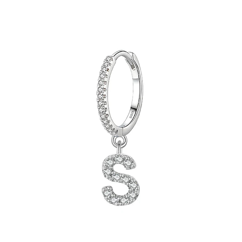 Boucles d'oreilles créoles avec initiale s