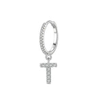 Boucles d'oreilles créoles avec initiale t