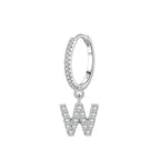 Boucles d'oreilles créoles avec initiale w