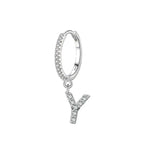 Boucles d'oreilles créoles avec initiale y