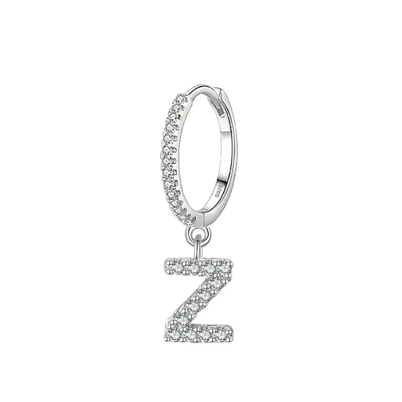 Boucles d'oreilles créoles avec initiale z