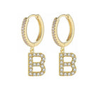 Boucles d'oreilles créoles avec initiale femme b