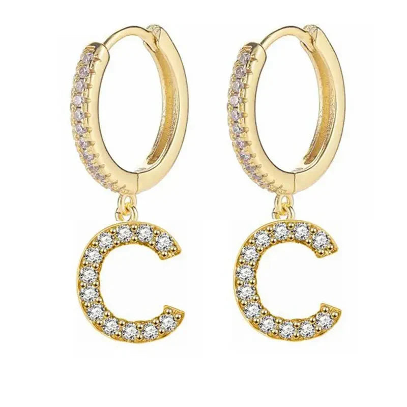 Pendientes inicial para mujer - letra 