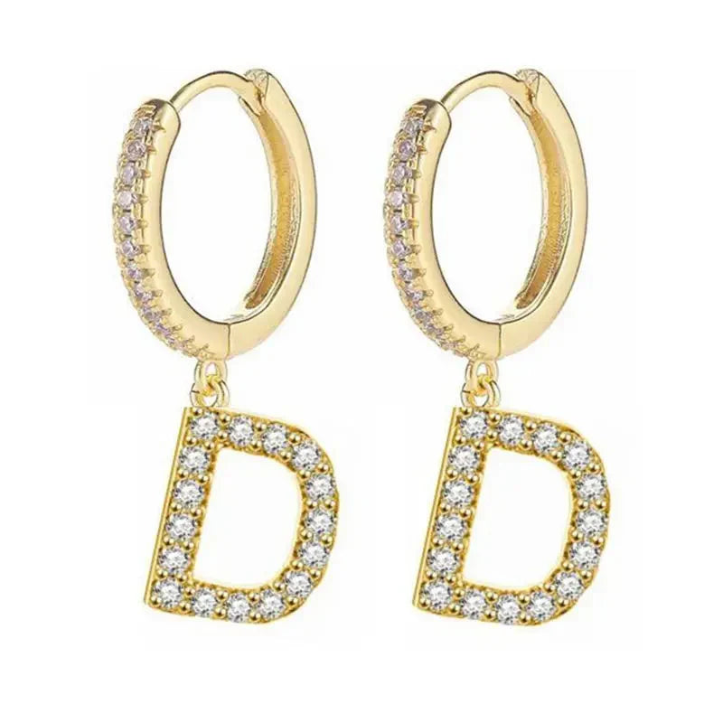 Pendientes inicial para mujer - letra 