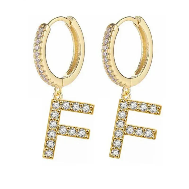 Pendientes inicial para mujer - letra 