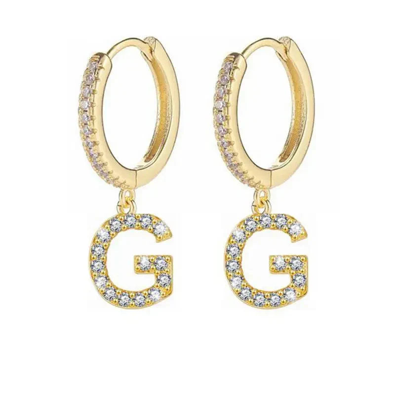 Pendientes inicial para mujer - letra 