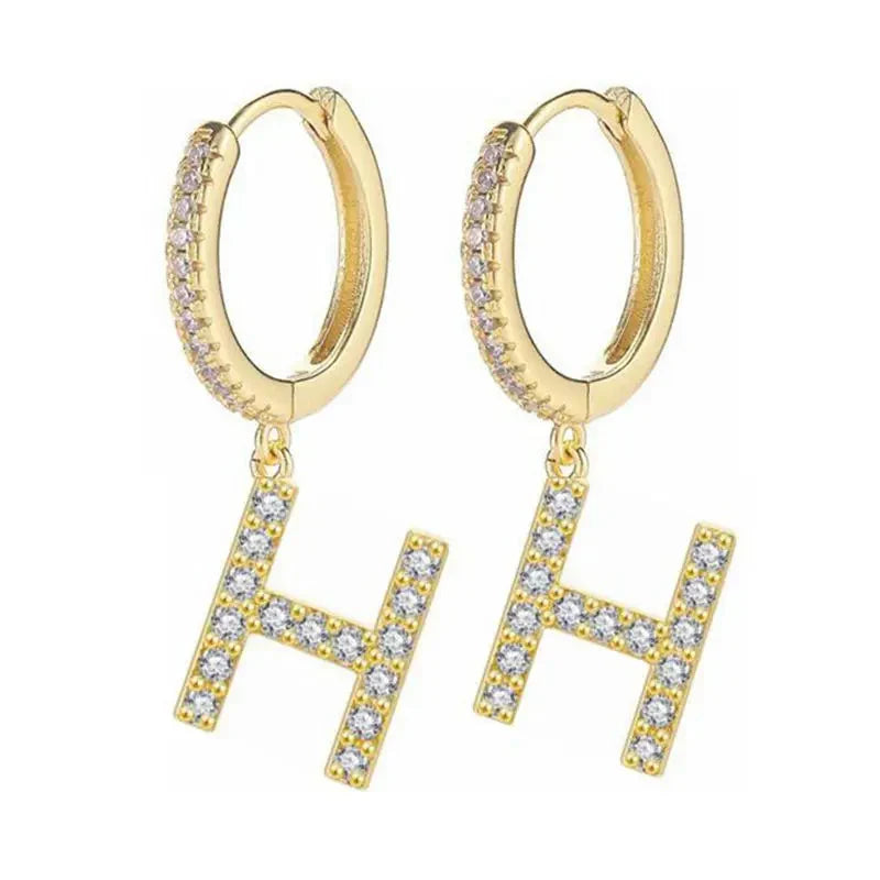 Pendientes inicial para mujer - letra 
