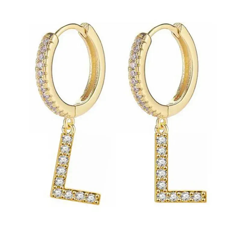 Pendientes inicial para mujer - letra 