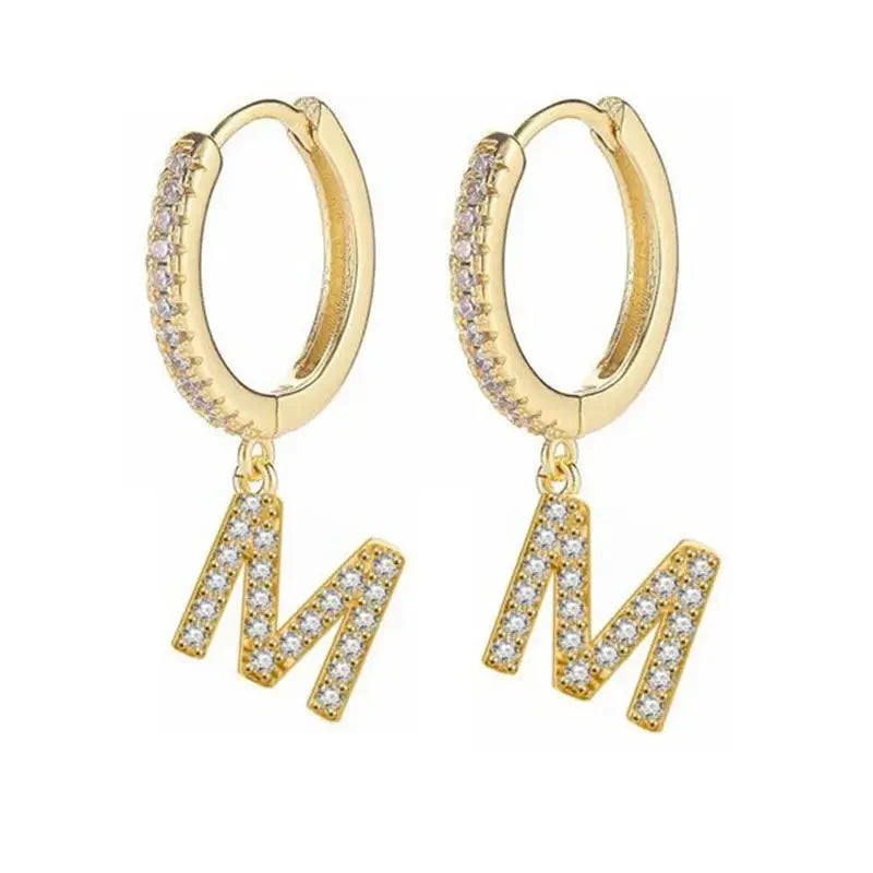 Pendientes inicial para mujer - letra 