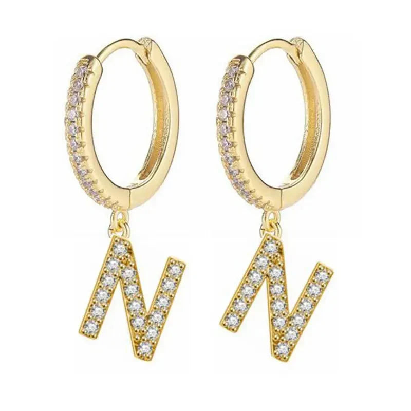 Pendientes inicial para mujer - letra 