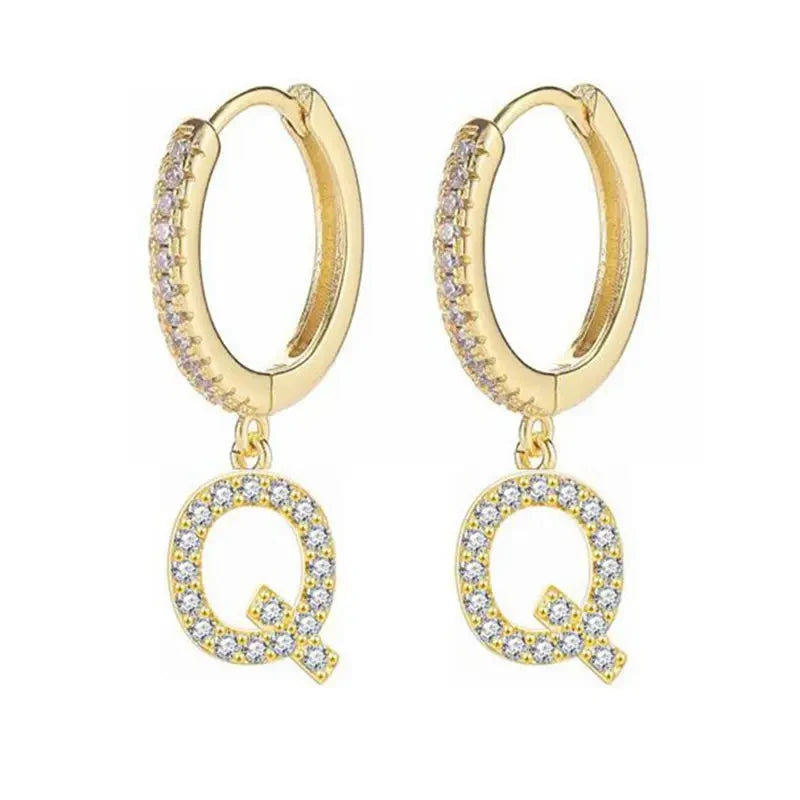 Pendientes inicial para mujer - letra 
