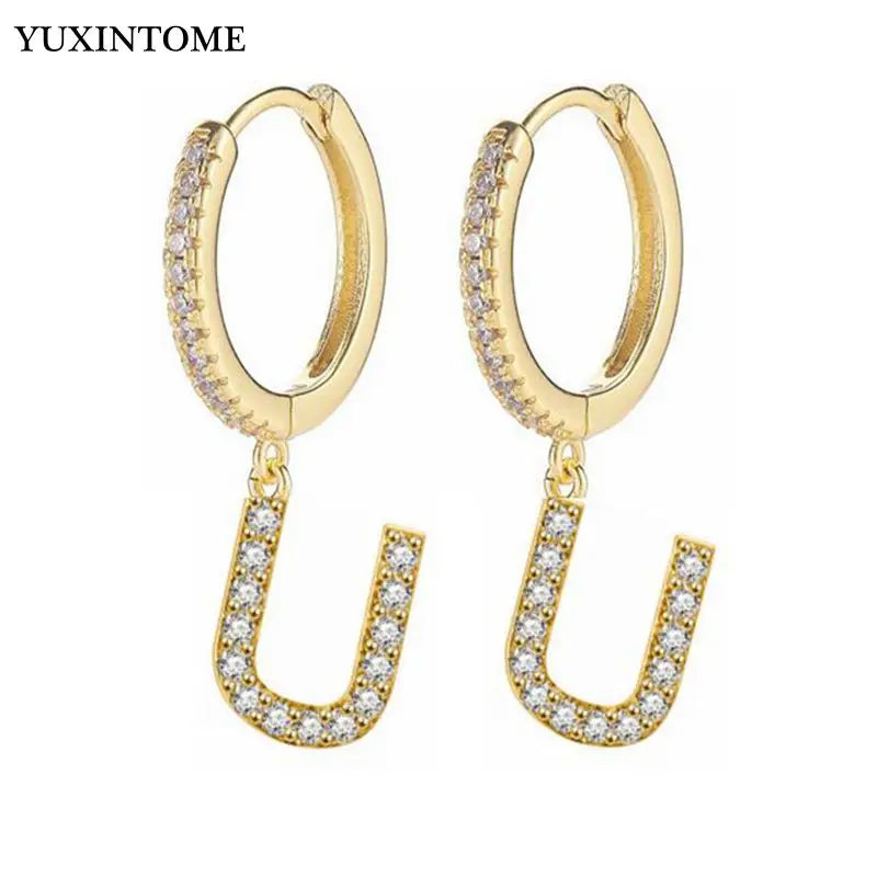 Boucles d'oreilles initiale pour femme - lettre