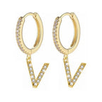 Pendientes inicial para mujer - letra 