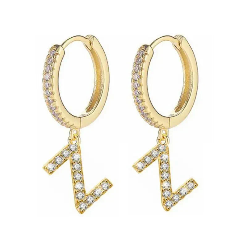 Pendientes inicial para mujer - letra 