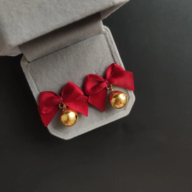 Boucles d'Oreilles Noeud Clochette de Noël