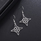 Wiccan Silver Witch's Knot Protective Dangle Earrings for Women