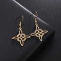 Wiccan Gold Witch's Knot Protective Dangle Earrings for Women