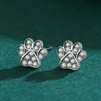 Pendientes de Pata de Circonio en Plata