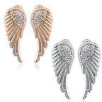 Boucles d'oreilles pendantes ailes d'ange avec strass 