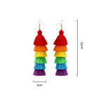 Boucles d'oreilles pendantes arc-en-ciel femme