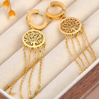 Pendientes Colgantes con Árbol de la Vida en oro