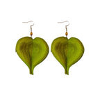 Pendientes Colgantes con Hoja de Color verde