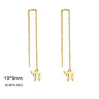 Boucles d'oreilles pendantes avec le symbole de vie juive Chai