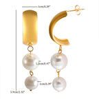 Boucles d'Oreilles Pendantes avec Perles