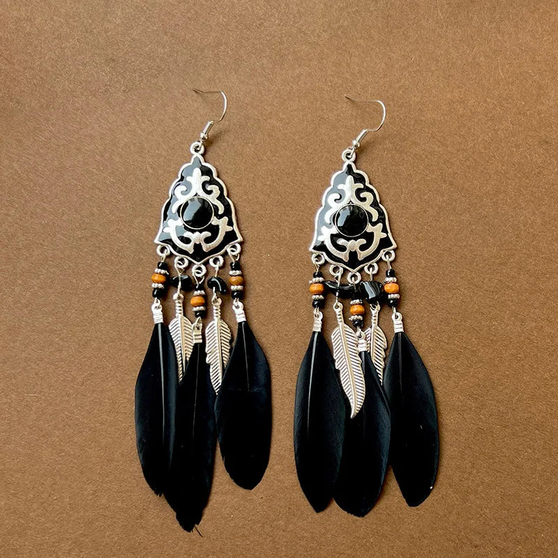 Bohemian Feather Dangle Earrings 5