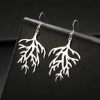 Pendientes Colgantes en Ramas de Coral plata