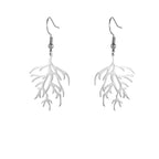 Pendientes Colgantes en Ramas de Coral plata