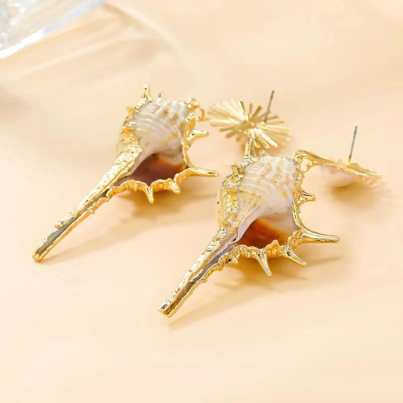 Shell Conch Dangle Earrings