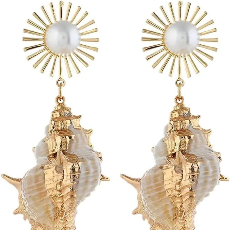 Shell Conch Dangle Earrings