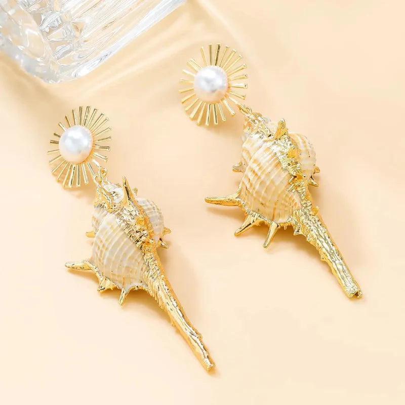 Shell Conch Dangle Earrings