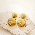 Pendientes Colgantes con Conchas de Vieira para Mujer