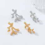 Dangling Coral Earrings in Silver