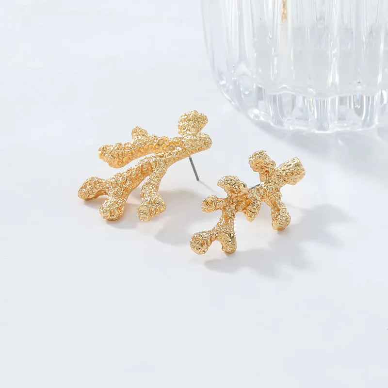 Dangling Coral Earrings in Gold or Silver